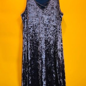 3X Grey Velvet Fitted Pencil Dress